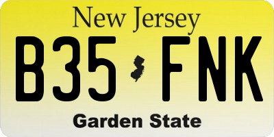 NJ license plate B35FNK