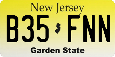 NJ license plate B35FNN