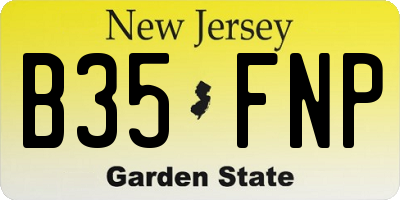 NJ license plate B35FNP