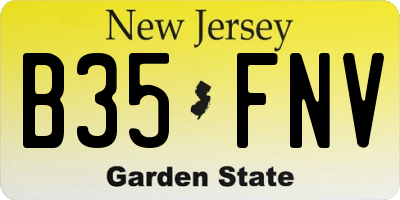 NJ license plate B35FNV