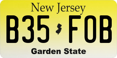 NJ license plate B35FOB