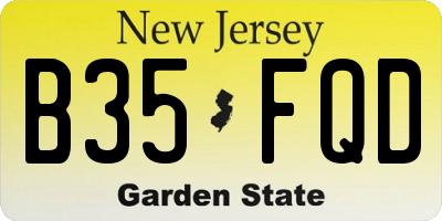 NJ license plate B35FQD