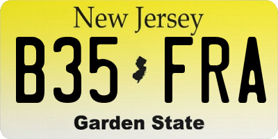 NJ license plate B35FRA