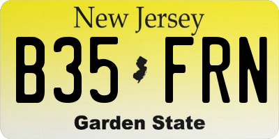 NJ license plate B35FRN