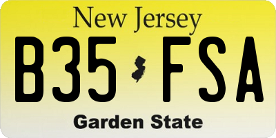 NJ license plate B35FSA