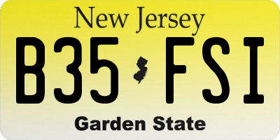 NJ license plate B35FSI