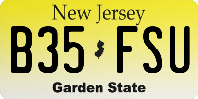 NJ license plate B35FSU