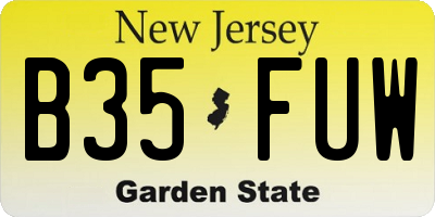 NJ license plate B35FUW