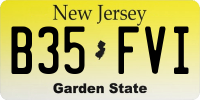 NJ license plate B35FVI