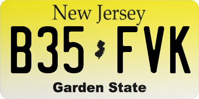 NJ license plate B35FVK