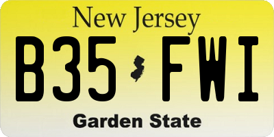 NJ license plate B35FWI