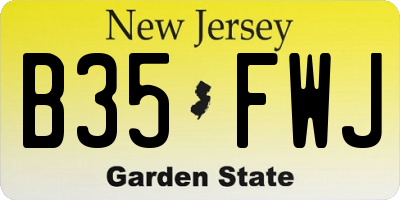 NJ license plate B35FWJ