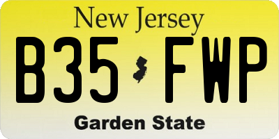 NJ license plate B35FWP