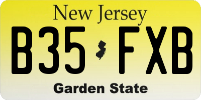 NJ license plate B35FXB
