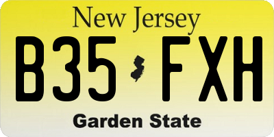 NJ license plate B35FXH