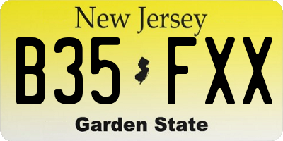 NJ license plate B35FXX