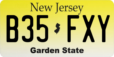 NJ license plate B35FXY