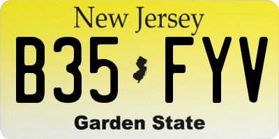 NJ license plate B35FYV