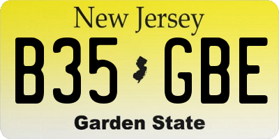 NJ license plate B35GBE