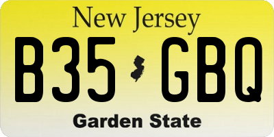 NJ license plate B35GBQ