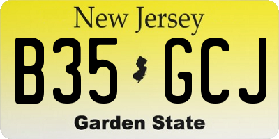 NJ license plate B35GCJ