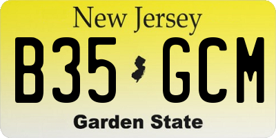 NJ license plate B35GCM