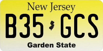 NJ license plate B35GCS