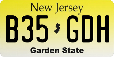 NJ license plate B35GDH