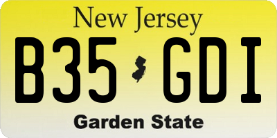 NJ license plate B35GDI