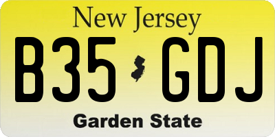 NJ license plate B35GDJ