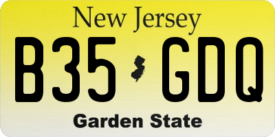 NJ license plate B35GDQ