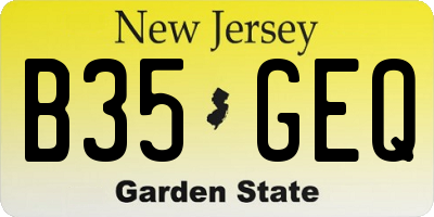 NJ license plate B35GEQ