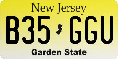 NJ license plate B35GGU