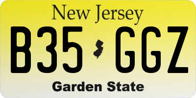 NJ license plate B35GGZ