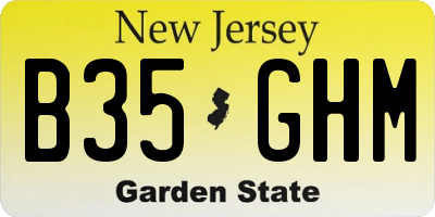 NJ license plate B35GHM