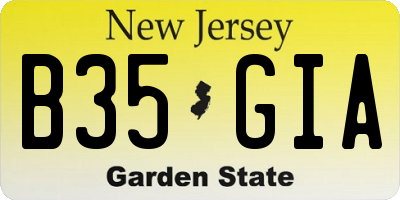 NJ license plate B35GIA
