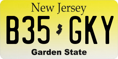 NJ license plate B35GKY