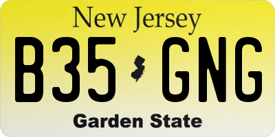 NJ license plate B35GNG