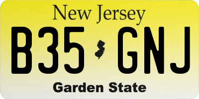 NJ license plate B35GNJ