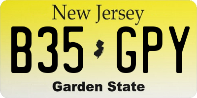 NJ license plate B35GPY