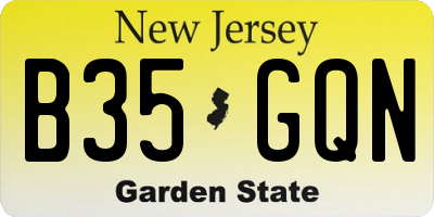 NJ license plate B35GQN