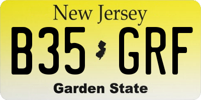 NJ license plate B35GRF