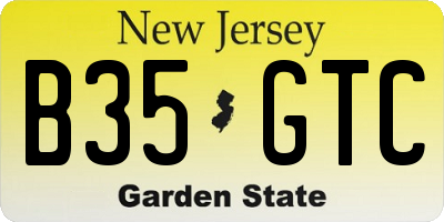 NJ license plate B35GTC