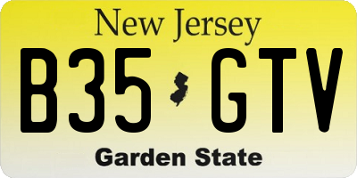 NJ license plate B35GTV