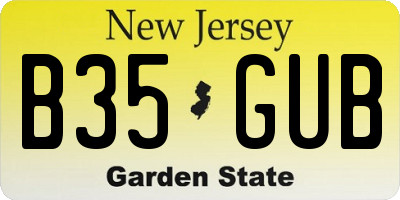 NJ license plate B35GUB