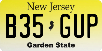 NJ license plate B35GUP