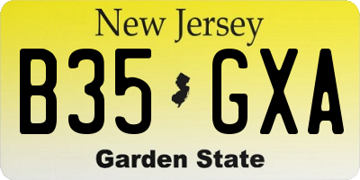 NJ license plate B35GXA