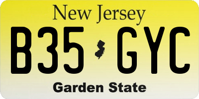 NJ license plate B35GYC