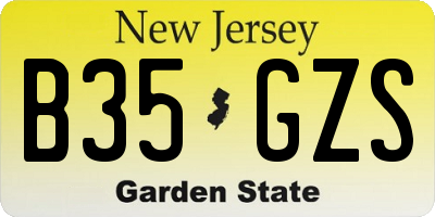 NJ license plate B35GZS