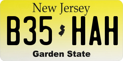 NJ license plate B35HAH